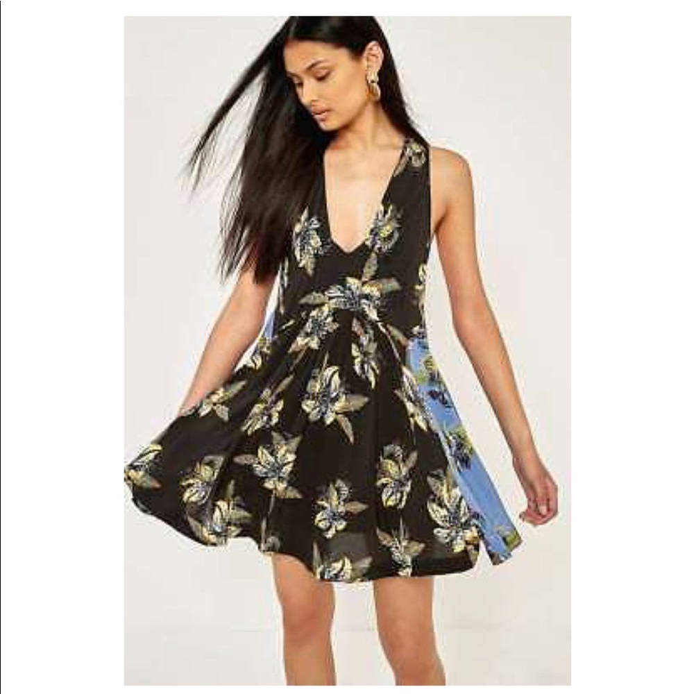 Black & blue medium free people summer dress